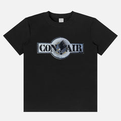 Con-Air Movie graphic t-shirt with movie poster logo on a unisex black 90s tee