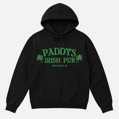 Black paddy's irish pub hoodie its always sunny in philadelphia sweatshirt