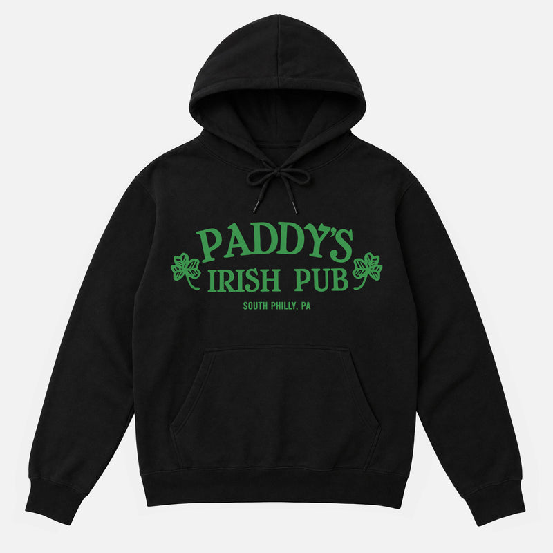 Black paddy's irish pub hoodie its always sunny in philadelphia sweatshirt