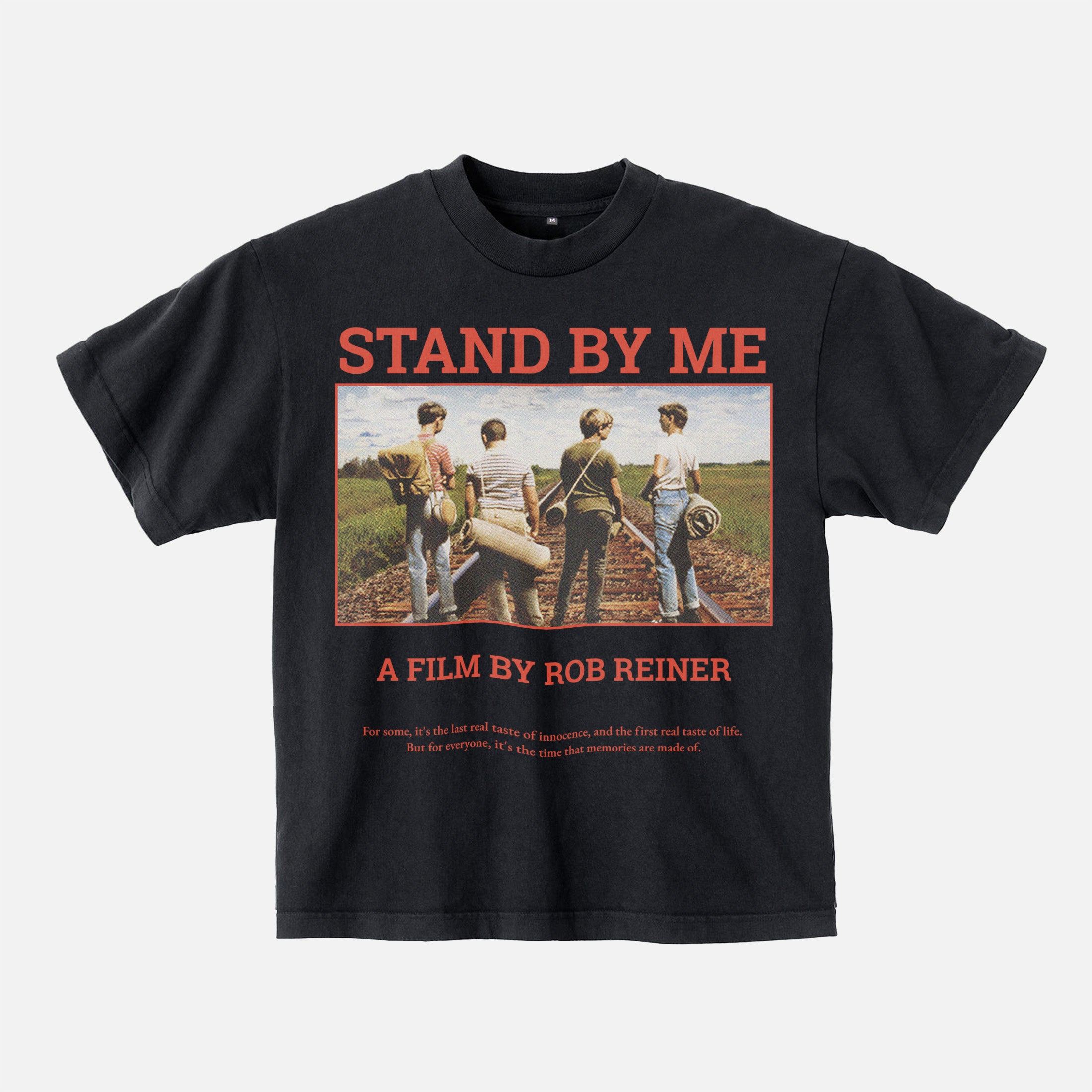 Black Stand by Me movie graphic t-shirt, retro 80s movie shirt 