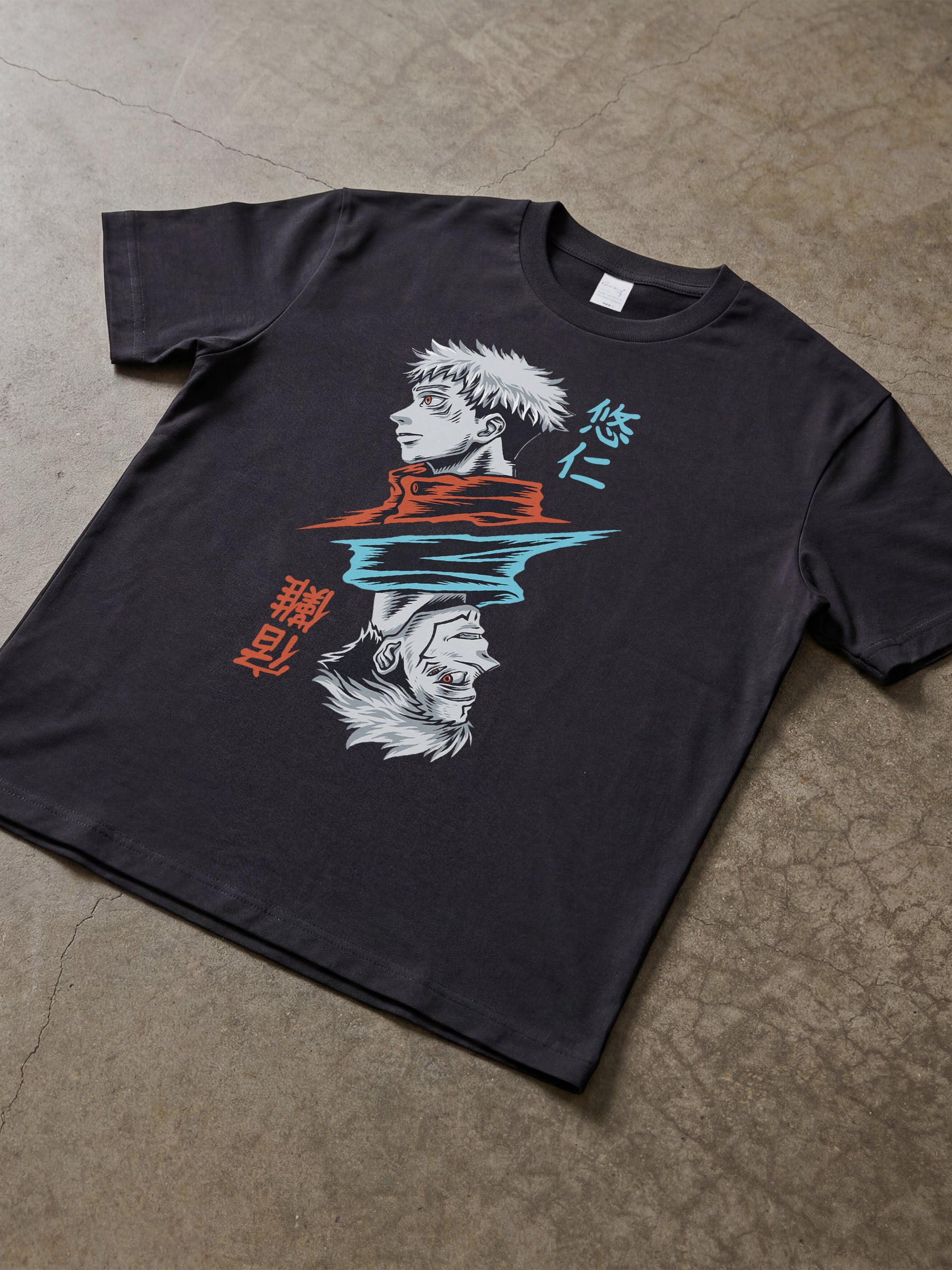 Black Jujutsu Kaisen Yuji Itadori Streetwear graphic Tee shirt