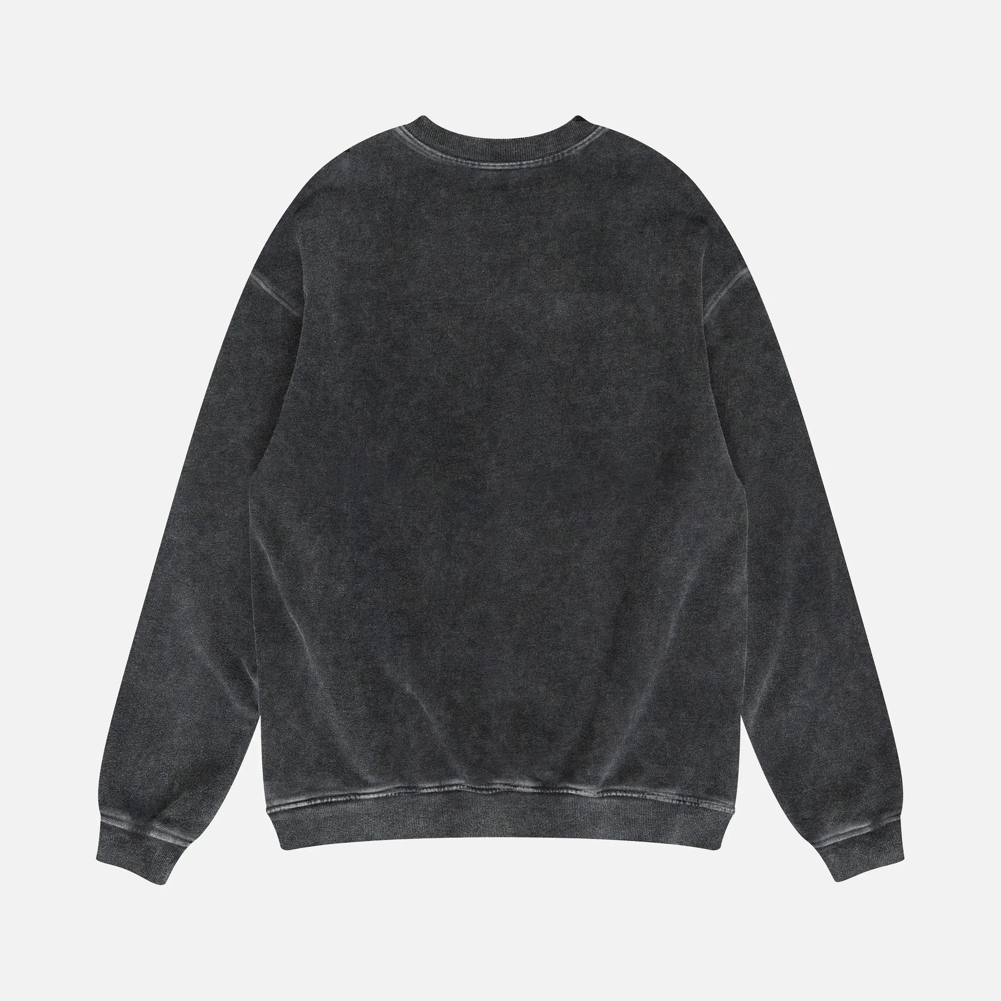 Blank distressed black streetwear sweatshirt for sale at Throwbacks