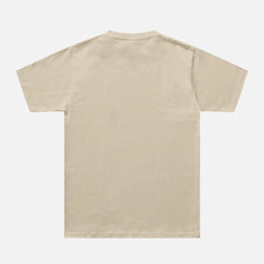 back of blank beige cotton t-shirt for sale at Throwbacks