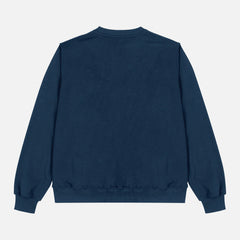 back of blank navy heavyweight sweatshirt for sale at Throwbacks