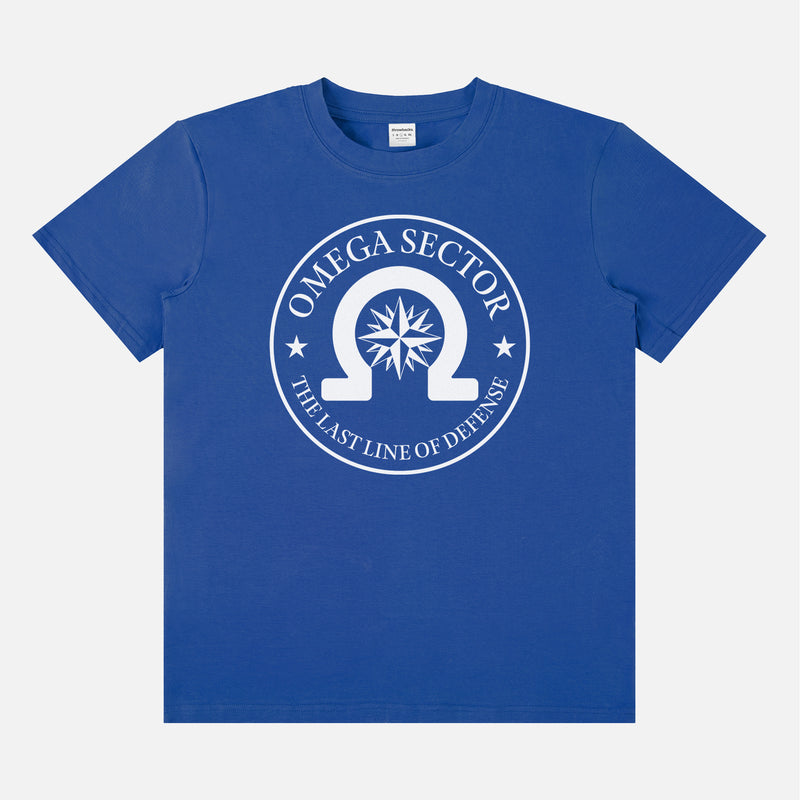 True Lies Movie t-shirt with Omega Sector logo on a royal blue unisex t-shirt