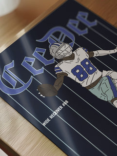 CeeDee Lamb Dallas Cowboys Football Poster, framed or unframed NFL wide receive pinstripes football poster