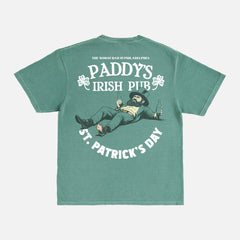 Funny Its Always Sunny in Philadelphia Paddy's Irish Pub Graphic Tee, Philly drunk leprechaun St. Patricks Day TV Show memorabilia promo t-shir