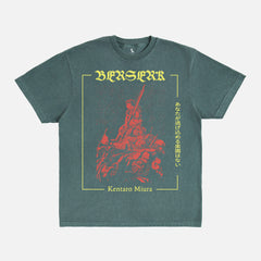 berserk washed teal green comfort colors anime graphic tee shirt, cute grunge 90s manga tv show streetwear merch t-shirt for sale online at Throwbacks