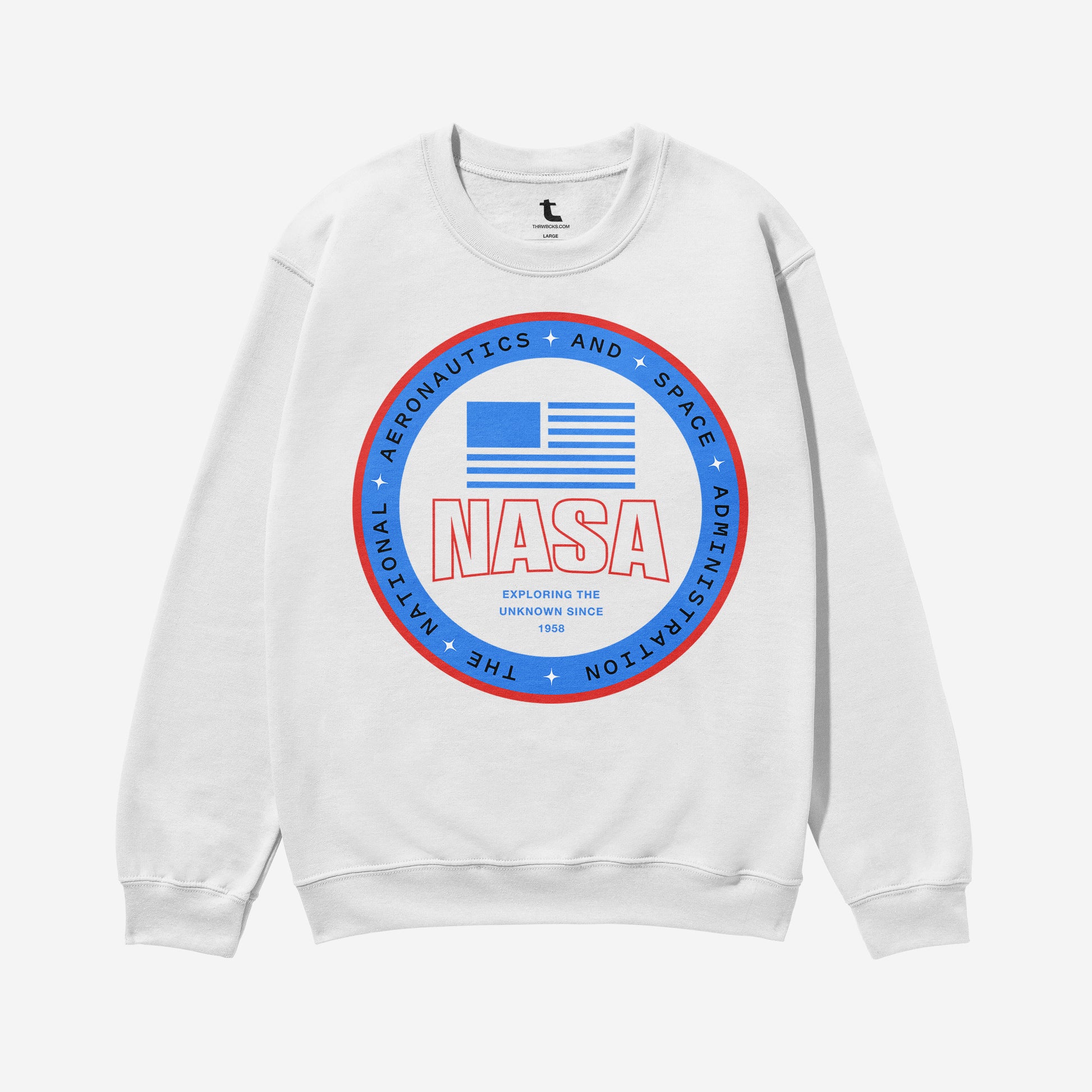 Custom NASA badge logo streetwear style crewneck sweatshirt