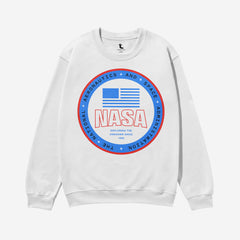 Custom NASA badge logo streetwear style crewneck sweatshirt