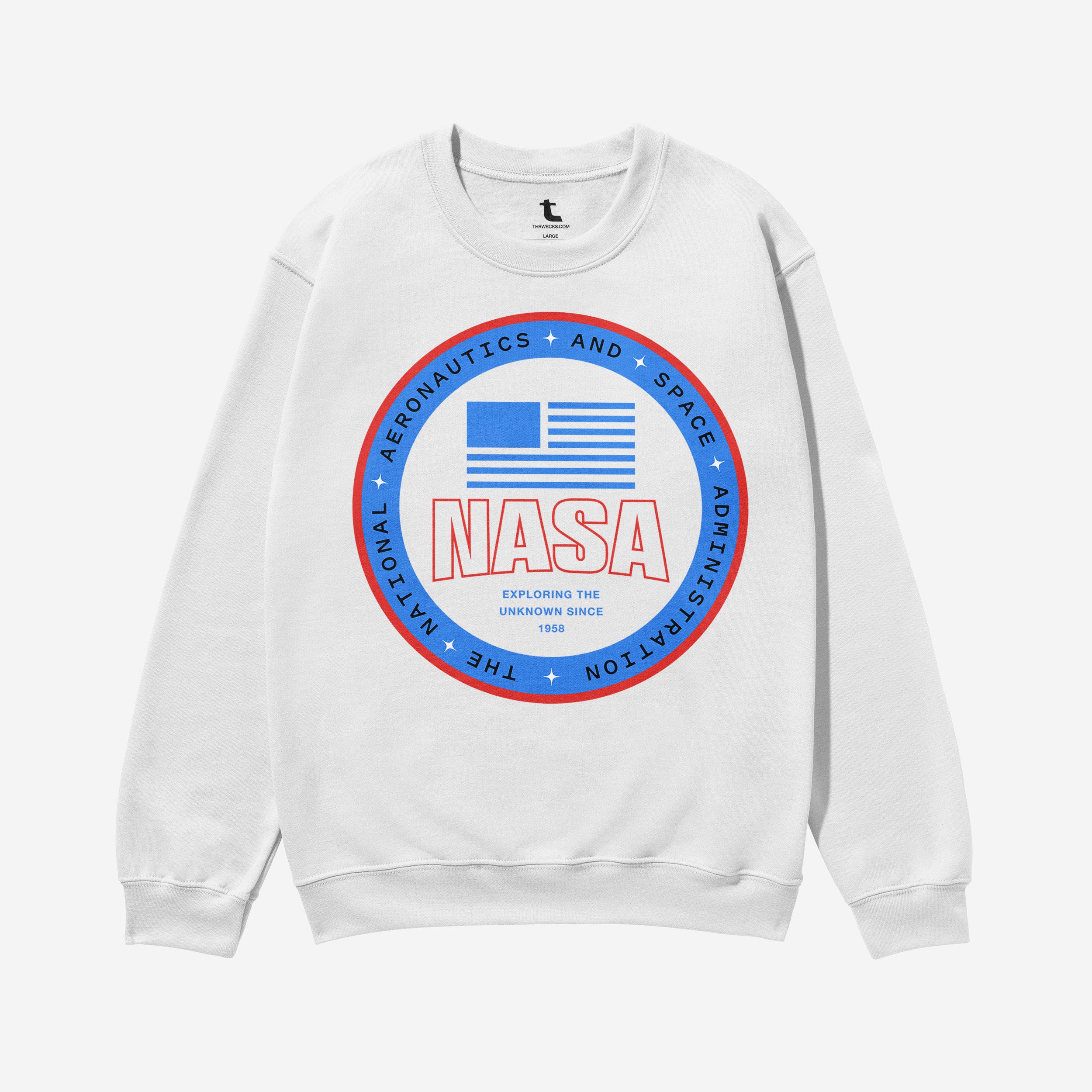 Custom NASA badge logo streetwear style crewneck sweatshirt
