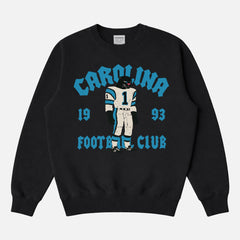 Cute vintage Carolina Panthers football fan streetwear crewneck sweatshirt with old school throwback mascot 