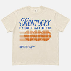 80s 90s Kentucky Wildcats t-shirt with throwback University of Kentucky college basketball graphic on a washed cream comfort colors tee