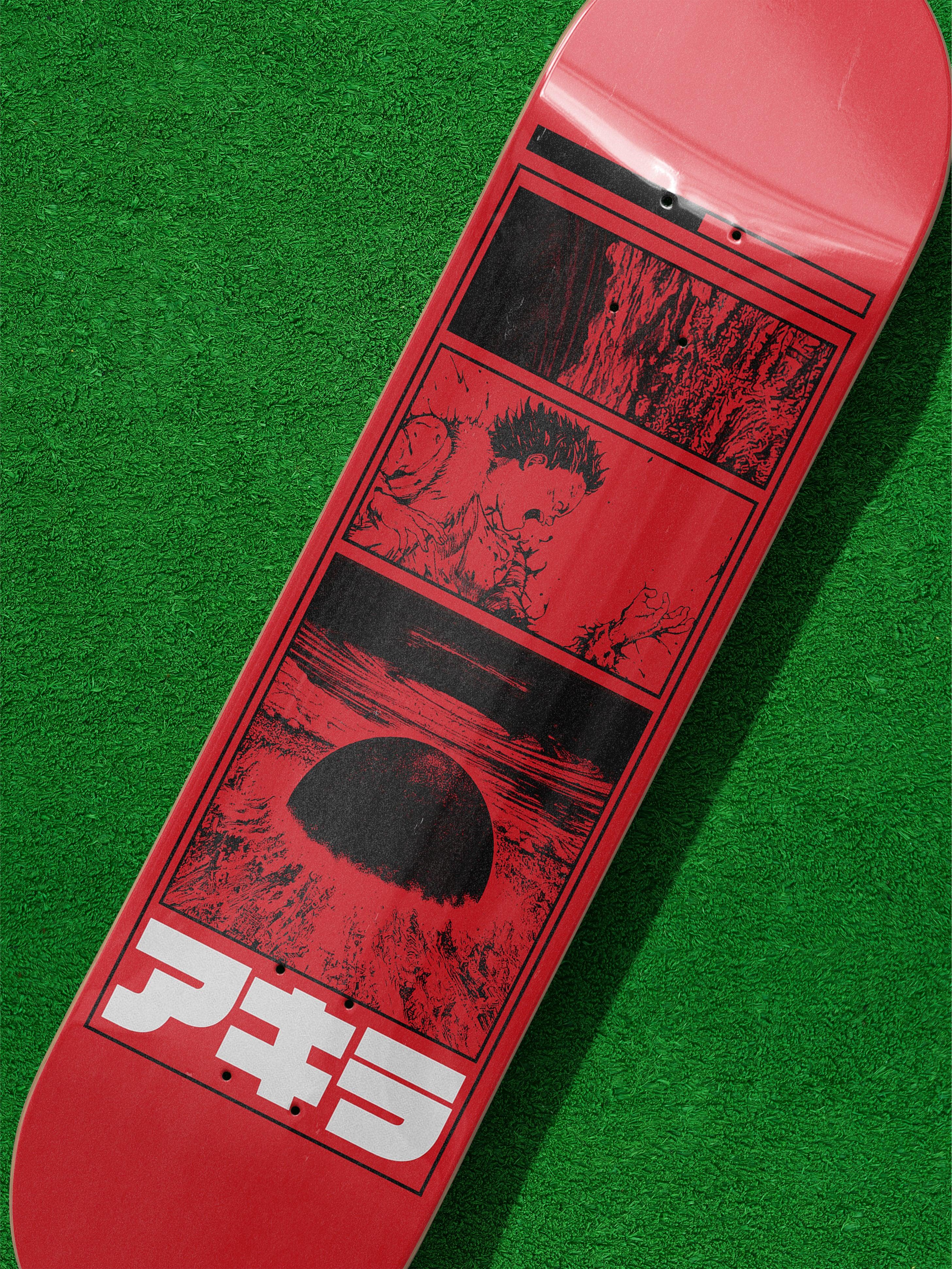 Akira Grunge Anime Skate Deck Wall Art, Manga Neo-Tokyo Movie