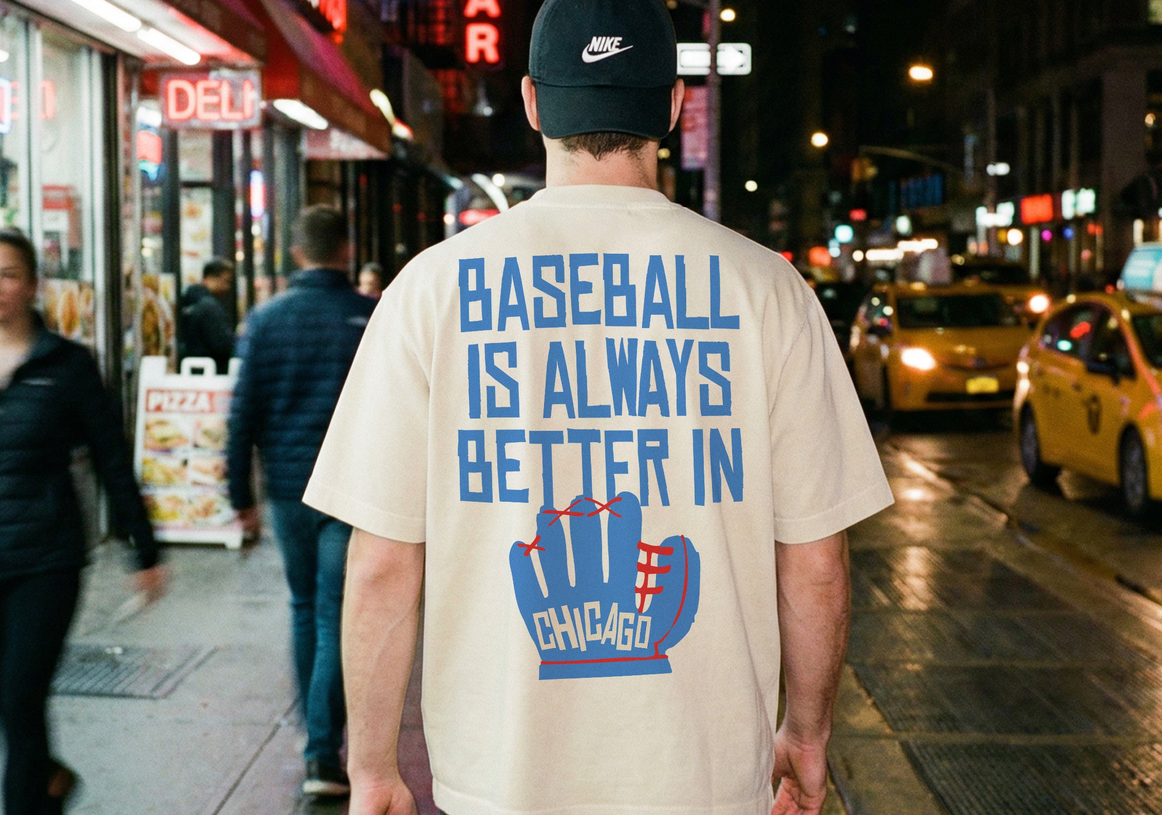 Chicago Cubs baseball graphic t-shirt with front and back print