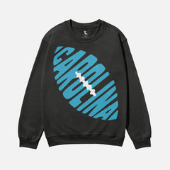Cute Retro Carolina football sweatshirt, heavyweight black and Carolina blue crewneck sweater for men and women