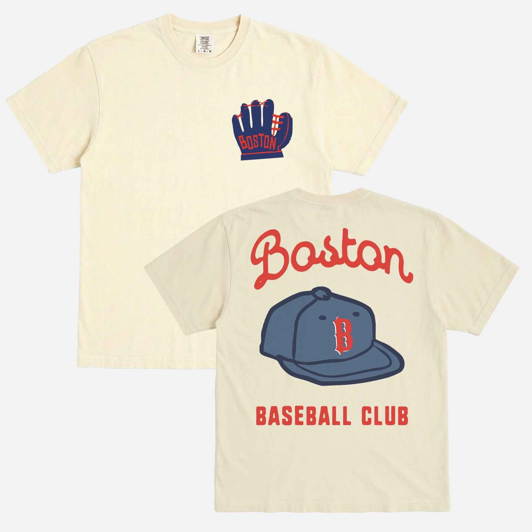 Boston Baseball Hat & Glove T-Shirt