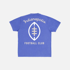 Throwback faded royal blue comfort colors Indianapolis Colts t-shirt with front and back print and custom Indy football logo