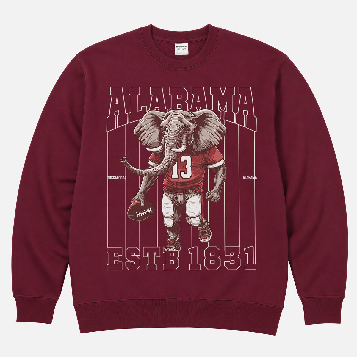 Retro Alabama Mascot football sweatshirt, crimson tide red maroon retro bama football crewneck