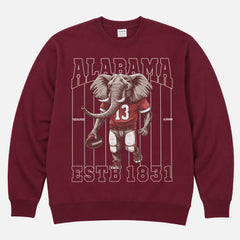 Retro Alabama Mascot football sweatshirt, crimson tide red maroon retro bama football crewneck