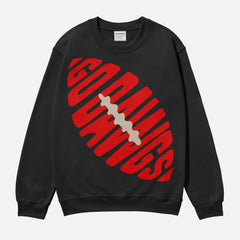 Unisex black and red Georgia Bulldogs football sweatshirt, retro unisex heavyweight Go Dawgs crewneck