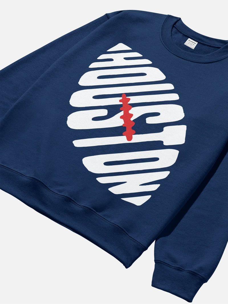 Cute Navy Heavyweight Houston Texans Football fan crewneck sweatshirt