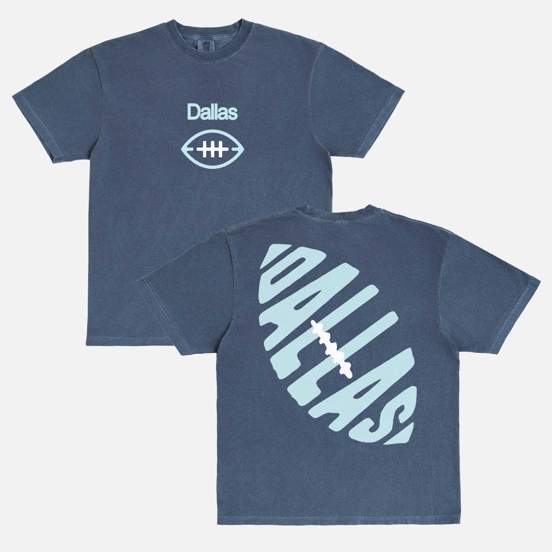 Retro washed navy Dallas Cowboys football graphic tee, vintage Dallas Football club Comfort Colors t-shirt with front and back print