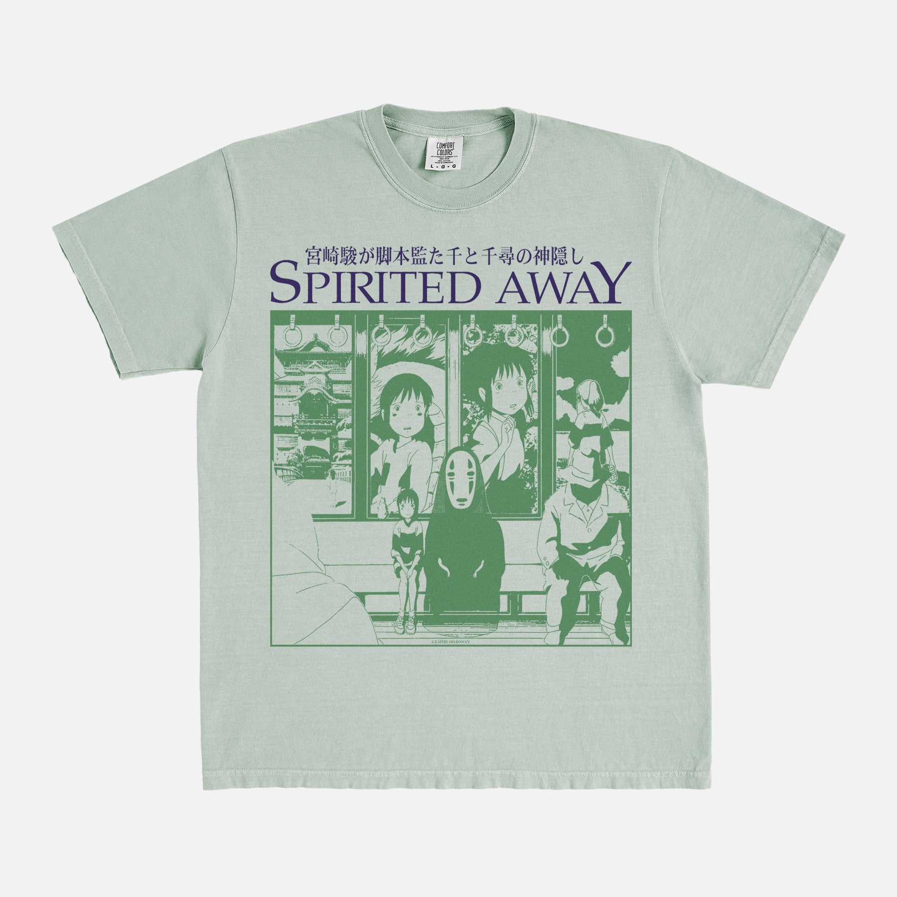 Cute Retro Spirited Away Movie Graphic Tee Vintage 2001 Hayao Miyazaki anime film faded heavyweight streetwear t-shirt