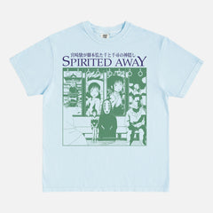 Cute Retro Spirited Away Movie Graphic Tee Vintage 2001 Hayao Miyazaki anime film faded heavyweight streetwear t-shirt