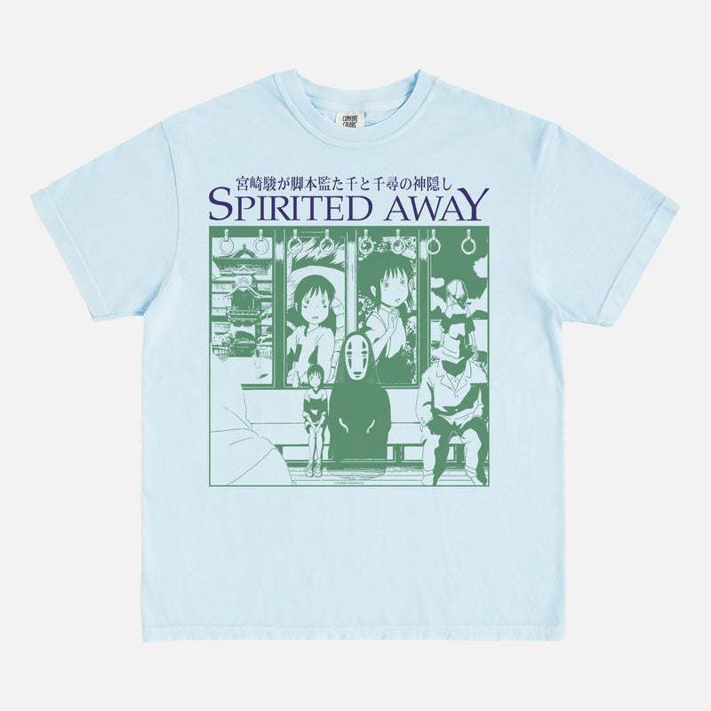Cute Retro Spirited Away Movie Graphic Tee Vintage 2001 Hayao Miyazaki anime film faded heavyweight streetwear t-shirt