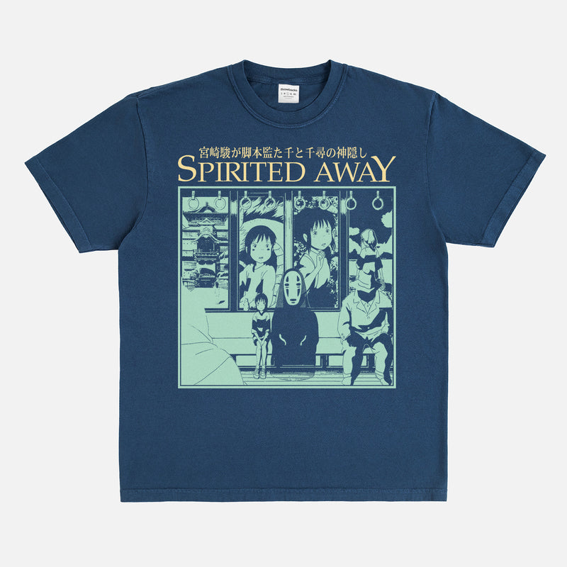 Cute Retro Spirited Away Movie Graphic Tee Vintage 2001 Hayao Miyazaki anime film faded heavyweight streetwear t-shirt