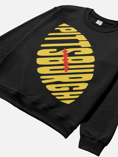 black and yellow heavyweight unisex Pittsburgh Steelers football fan crewneck sweatshirt