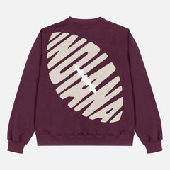 Vintage maroon and beige heavyweight Indiana University Hoosiers crewneck football sweatshirt with oversized back print