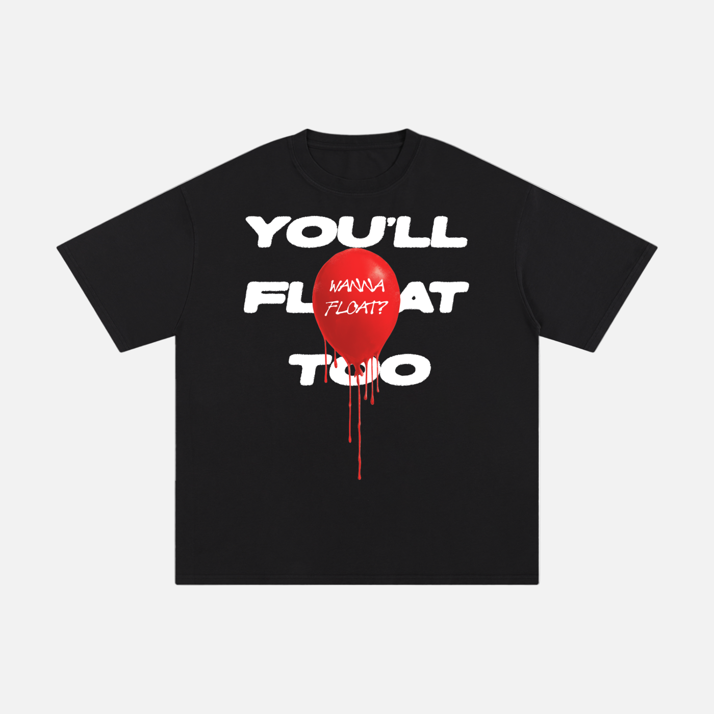 it horror movie graphic tee black with red balloon horror movie memorabilia for sale at throwbacks