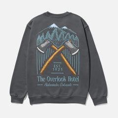 dark gray vintage the shining movie sweatshirt with oversized graphic for stanley kubrick movie memorabilia fans