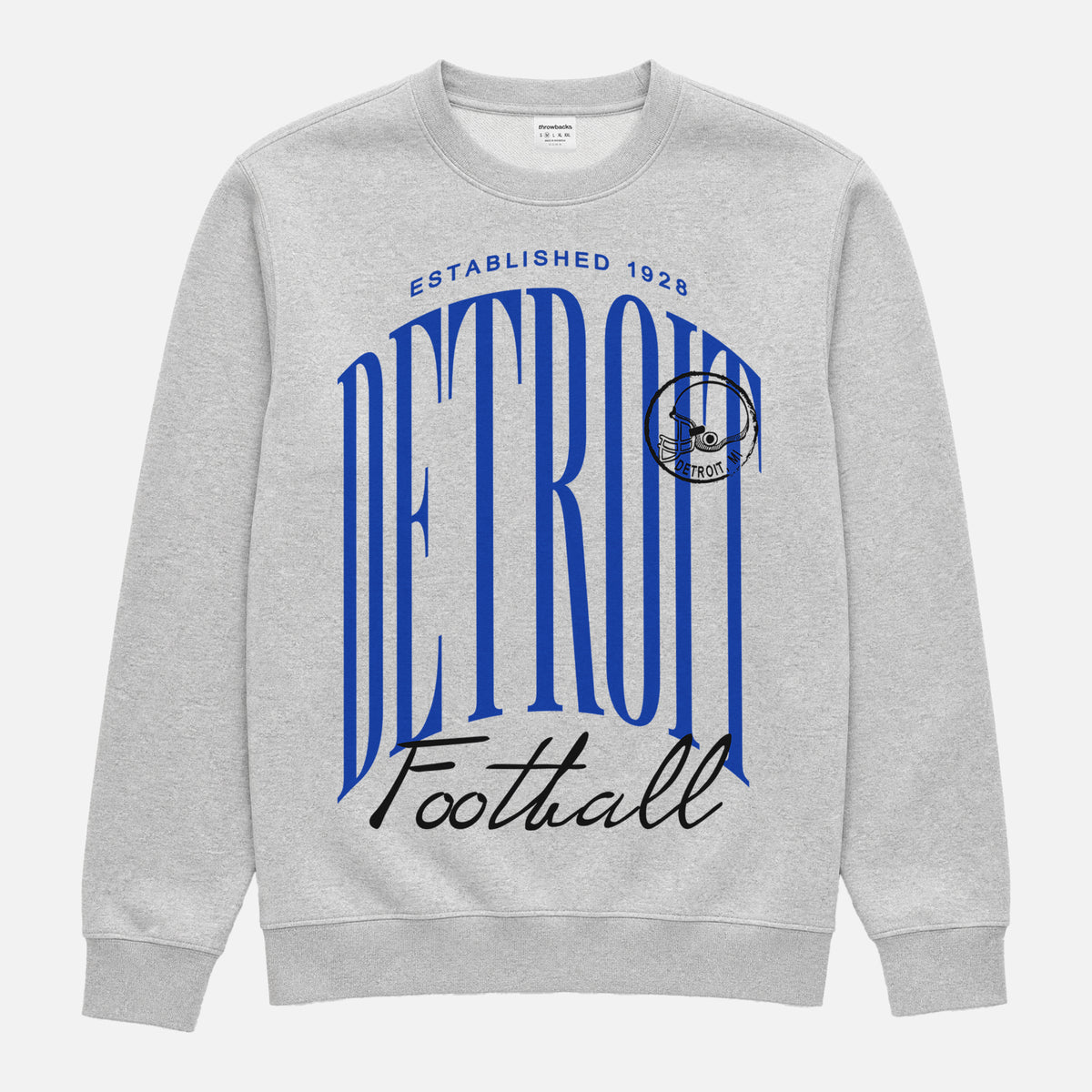 Premium 90s heather grey Detroit Lions NFL football cotton sweatshirt