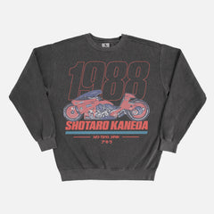 Akira anime sweatshirt, retro oversized faded washed black manga movie crewneck for sale online
