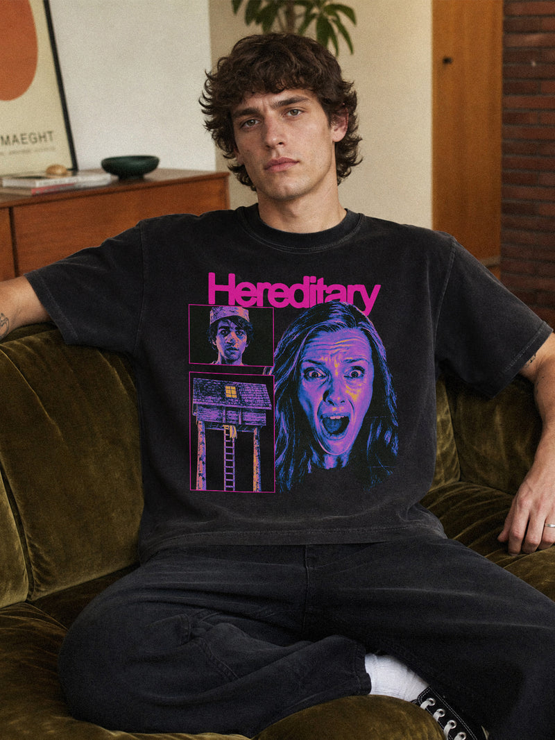 washed black Hereditary a24 horror movie bootleg streetwear graphic tee 