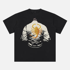 Retro Drive 2011 Movie streetwear graphic tee shirt with scorpion jacket movie poster art on black shirt