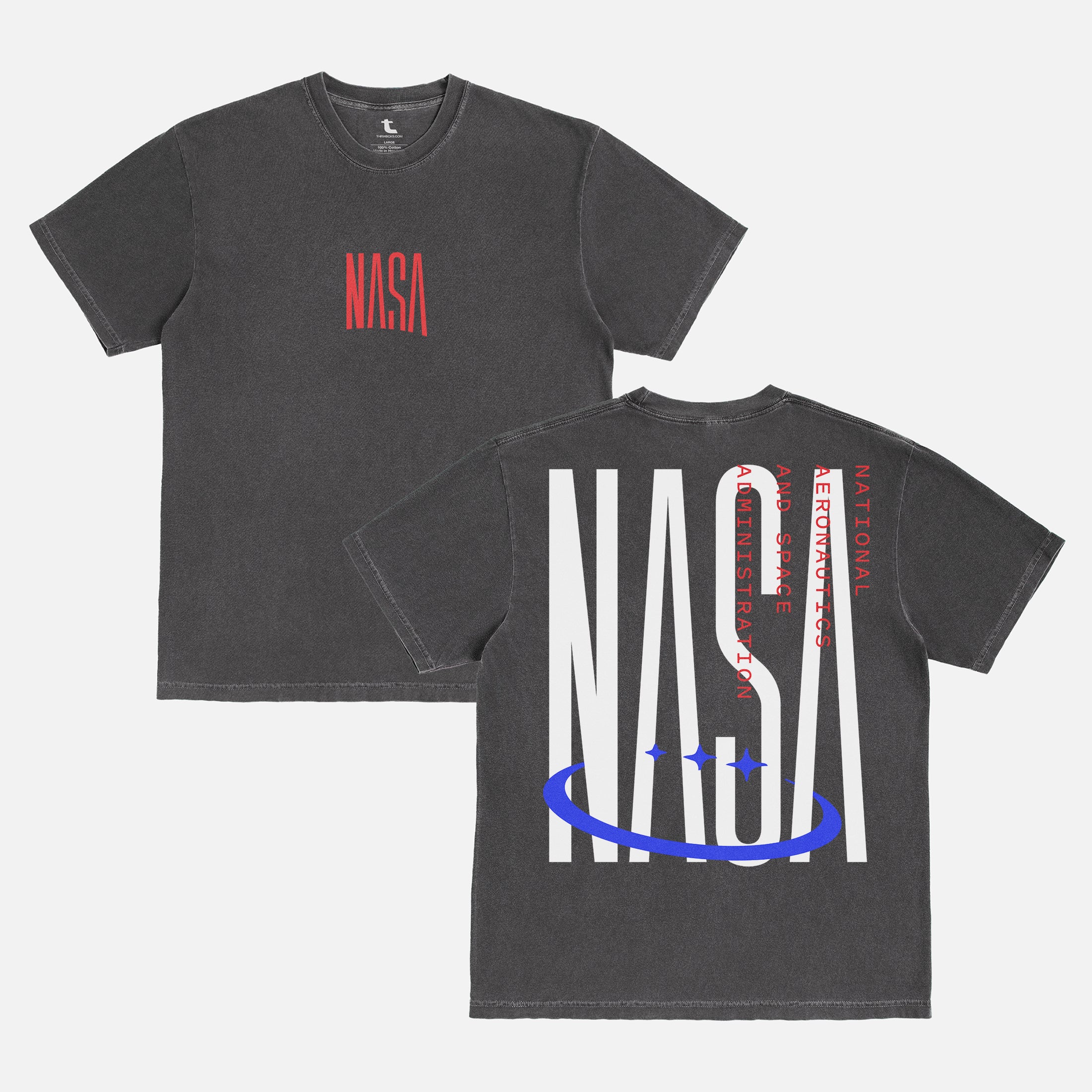 Retro NASA graphic tee, vintage oversized faded washed black NASA worm logo space streetwear t-shirt 