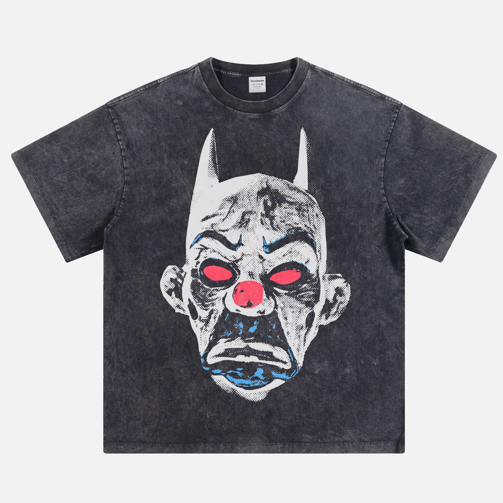 The Dark Knight movie streetwear t-shirt, distressed batman joker portrait graphic tee in black