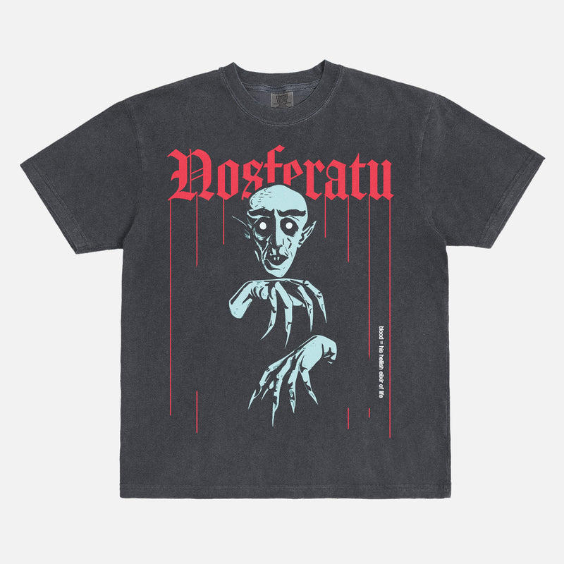 Retro Nosferatu 2024 movie streetwear t-shirt, original nosferatu a symphony of horror horror film black graphic tee