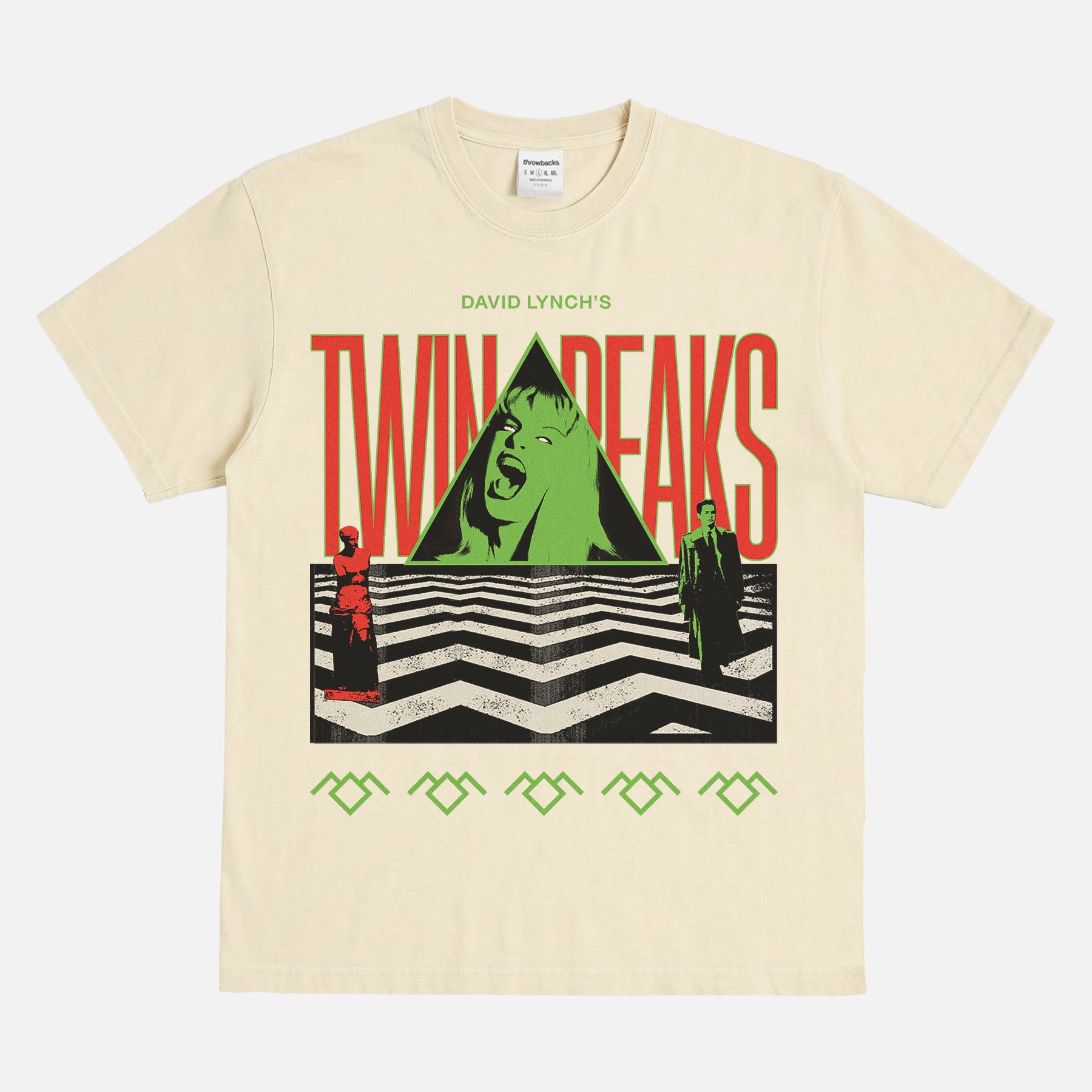 Off White Twin Peaks graphic tee shirt for david lynch and fire walk with me movie and tv show fans