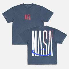 Retro NASA graphic tee, vintage oversized faded washed navy and red NASA comfort colors worm logo space streetwear t-shirt 