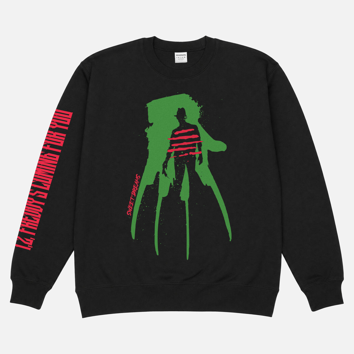 A Nightmare on Elm Street horror movie crewneck sweatshirt with freddy silhouette and sweater