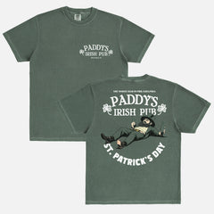 Faded Green Its Always Sunny in Philadelphia Paddy's Irish Pub Graphic Tee, Philly St. Patrick's Day TV Show memorabilia promo t-shir