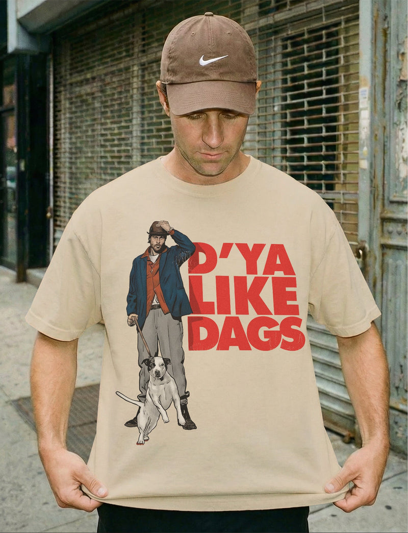 Funny Snatch 2000 movie t-shirt with Brad Pitt Mickey and dog and large movie quote text