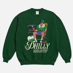 Funny Philadelphia Eagles tailgating sweatshirt with man drinking near bbq pit for philly football fans 