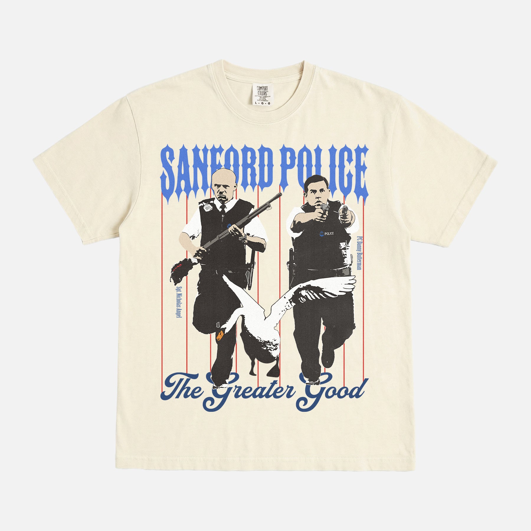 Funny Hot Fuzz movie t-shirt for sale at throwbacks