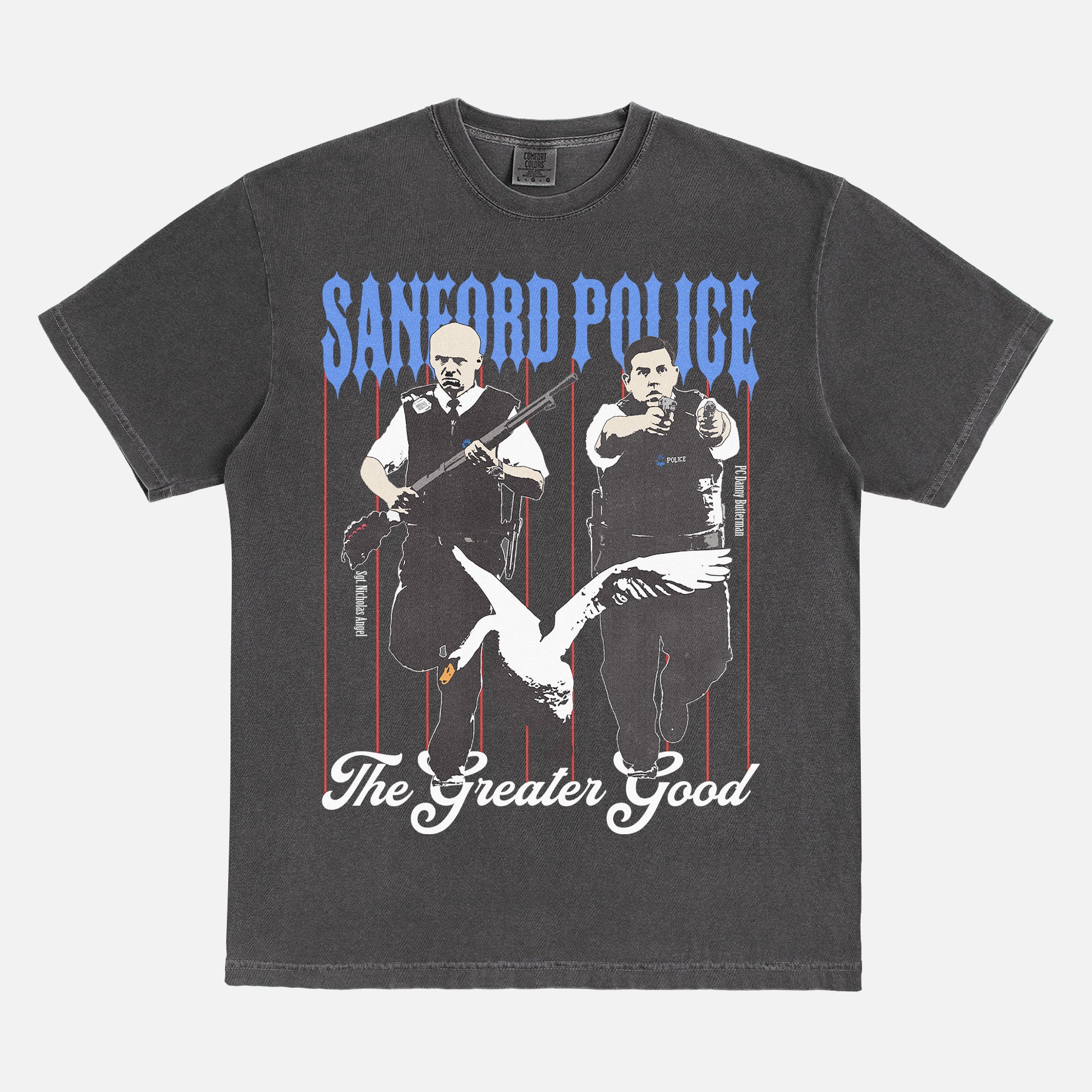 Funny Hot Fuzz movie t-shirt for sale at throwbacks